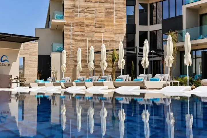 Serbellas Boutique Hotel pool terrace and exterior in Paphos