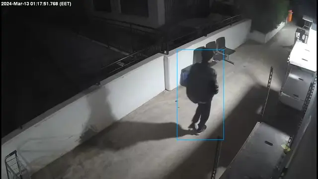 After-hours movement detected in a service yard