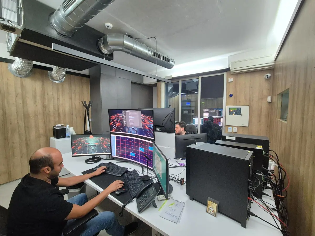 Krypto operators working inside the Monitoring Operating Center in Limassol